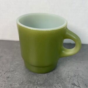 Retro‎ Kimberly Cup Anchor Hocking Green Oven-Proof Coffee Mug USA Stackable